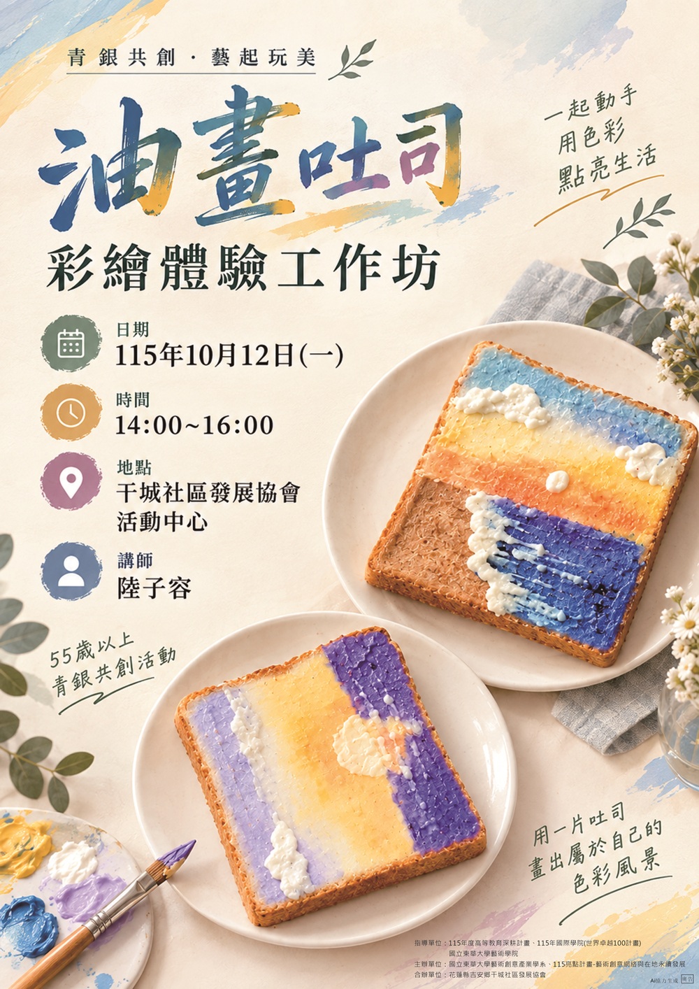 115/10/12「 油畫吐司彩繪體驗 工作坊 」(另開新視窗)